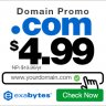.COM Domain New Registrations $4.99 only for now!